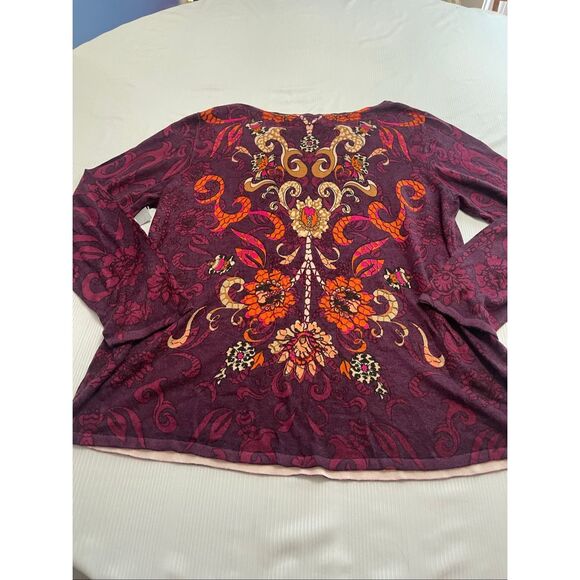 NWT Chico’s Mixed Soirée Boat Neck Pullover Sweater Purple Size 3 US XL New - Picture 6 of 7